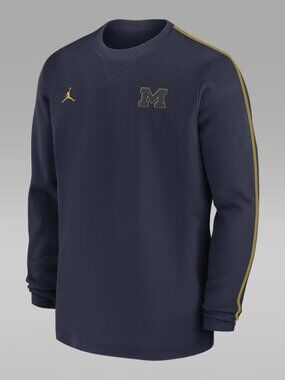 Jordan Nike Mens Michigan Wolverines Sideline On Field Sweatshirt Shirt Large